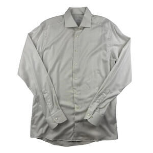 Eton Slim Fit Cotton Dress Shirt Beige Size 42 | 16.5
